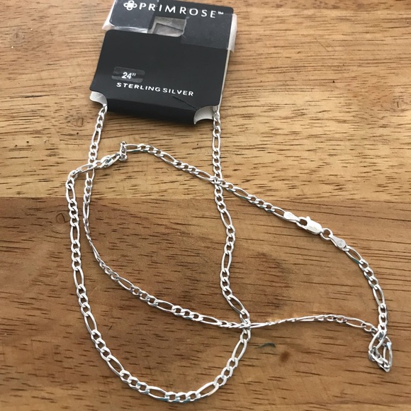 Primrose Sterling Silver 24 Figaro Link 